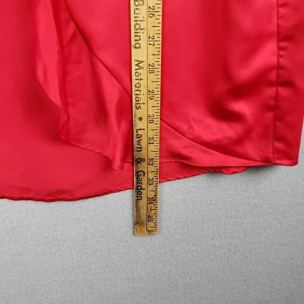 Victoria's Secret One Size Love Graphic Micro Robe Red‎ Satin Lingerie Intimate
